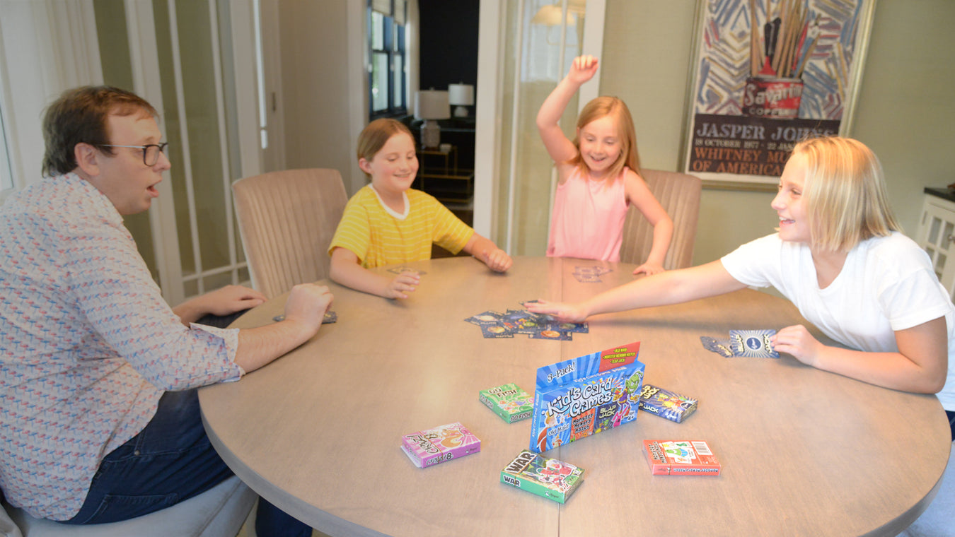 classic card games, children's card games, kids cards games, family entertainment, regal games, family time together, games with kids, family time, memory card games