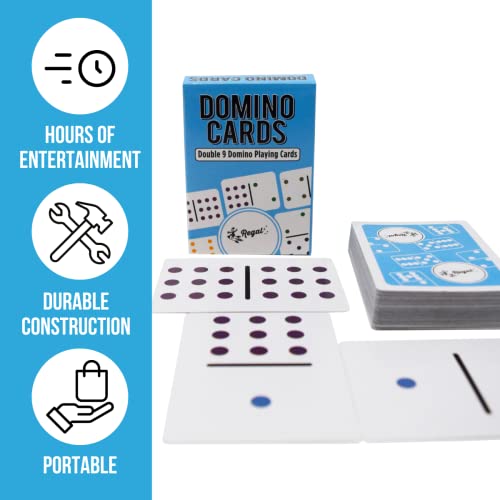 Double 9 Colored Dot Domino Playing Cards - Large Print Dots