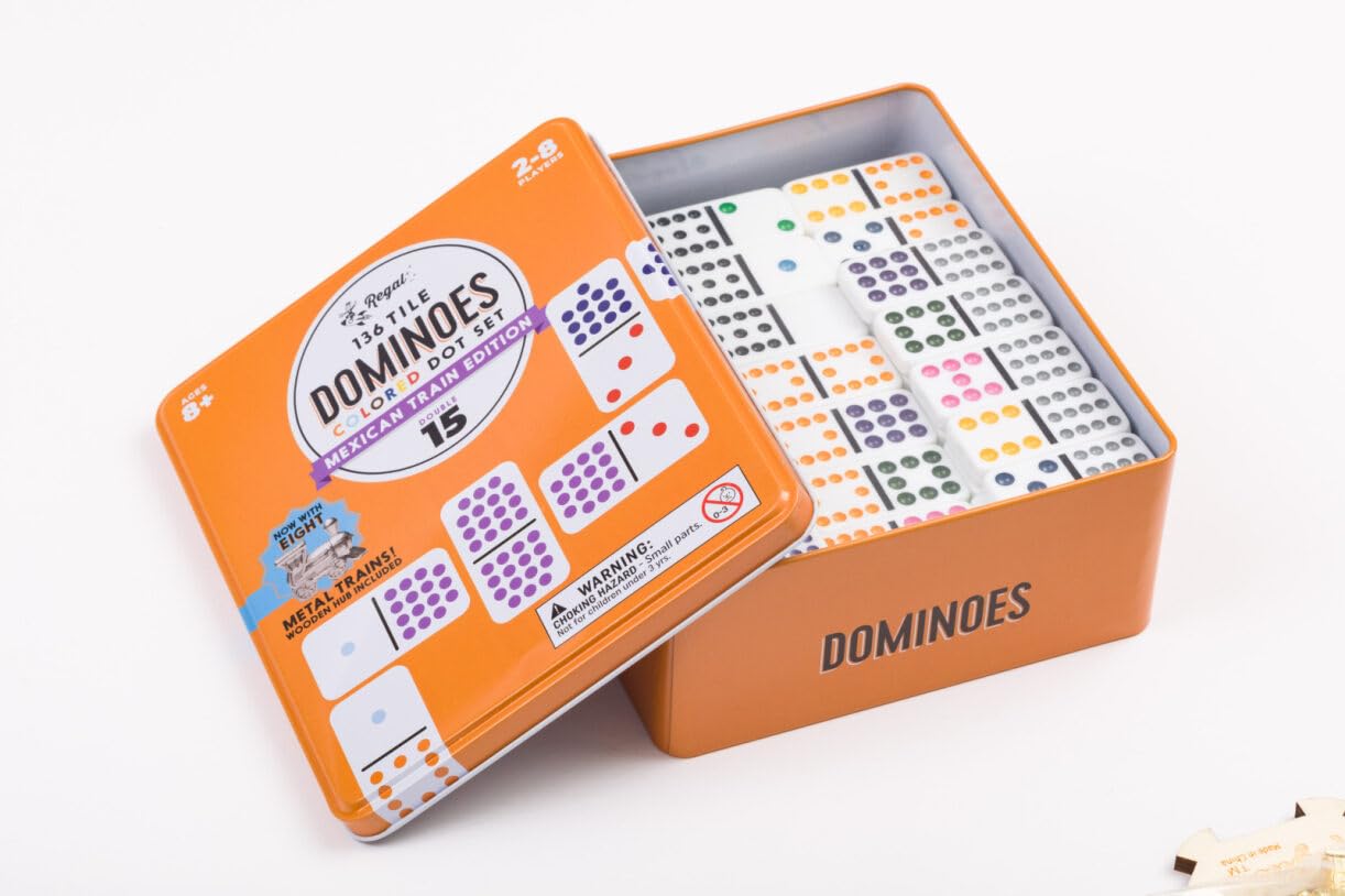 Dominoes Mexican Train Game Set with Wooden Hub