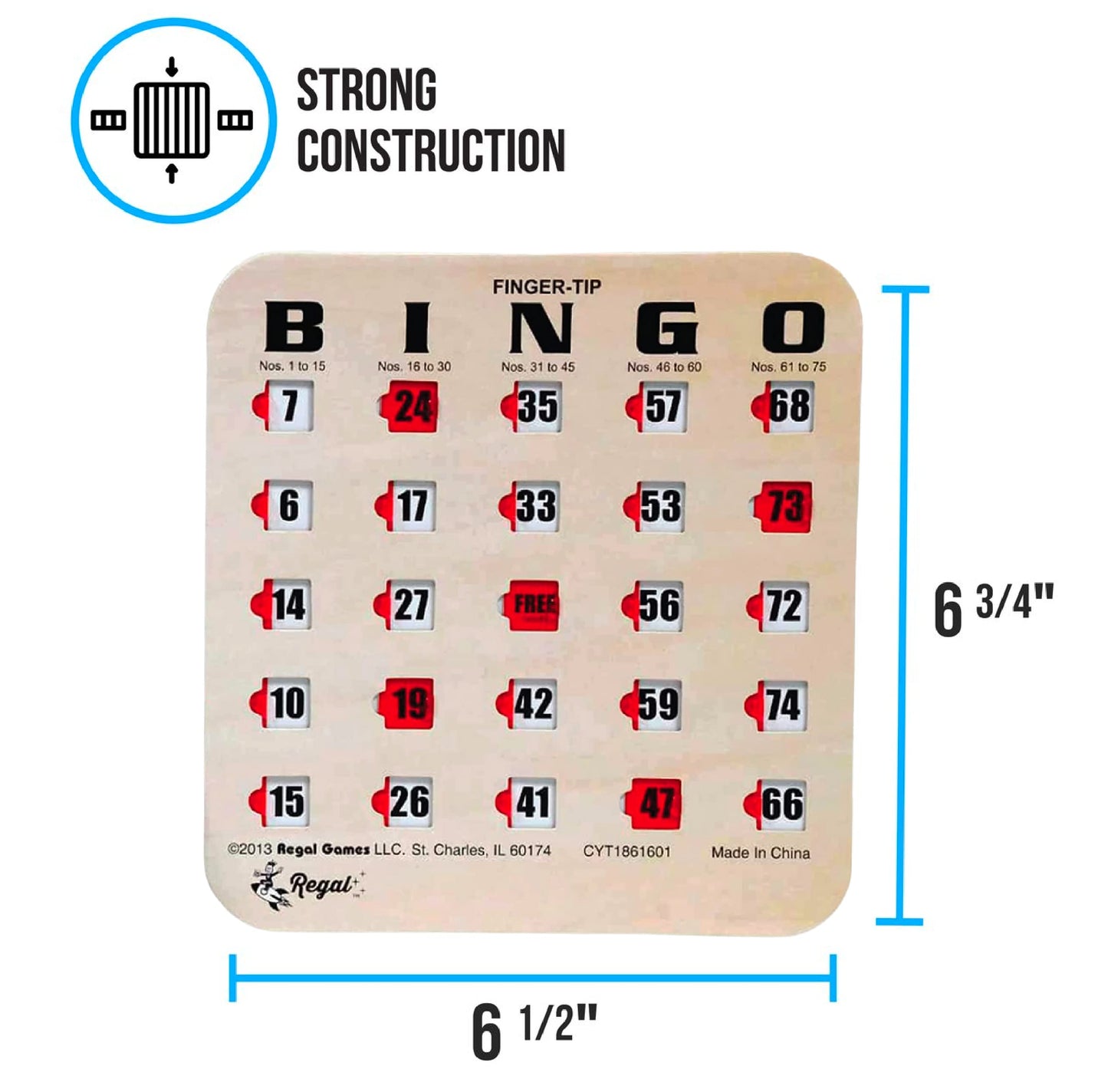 Regal Bingo Bulk Bingo Cards with Sliding Windows