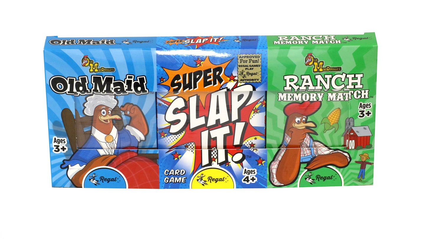 Farm Match, Slap It, Old Maid Card 3 Pack