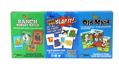 Farm Match, Slap It, Old Maid Card 3 Pack