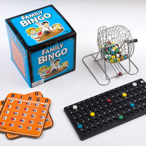 family bingo set, shutter bingo cards, metal bingo cage, entertainment for the family, bingo, bingo accessories