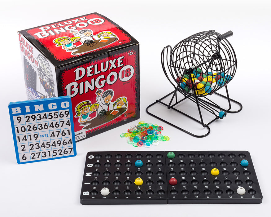 bingo deluxe set, family fun, bingo set, family games, complete bingo set, bingo sets, bingo accessories, bingo, regal games bingo, bingo cards, bingo calling balls, bingo balls