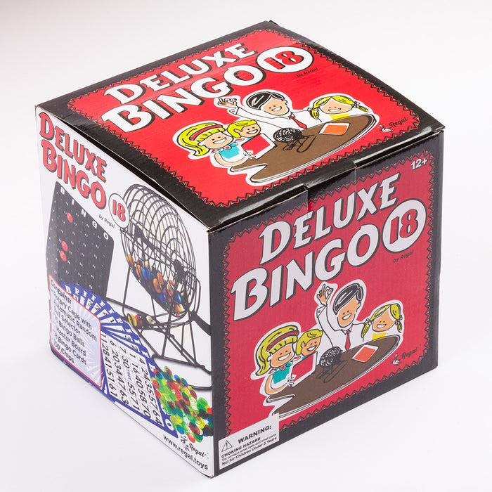 bingo deluxe set, family fun, bingo set, family games, complete bingo set, bingo sets, bingo accessories, bingo, regal games bingo, bingo cards, bingo calling balls, bingo balls