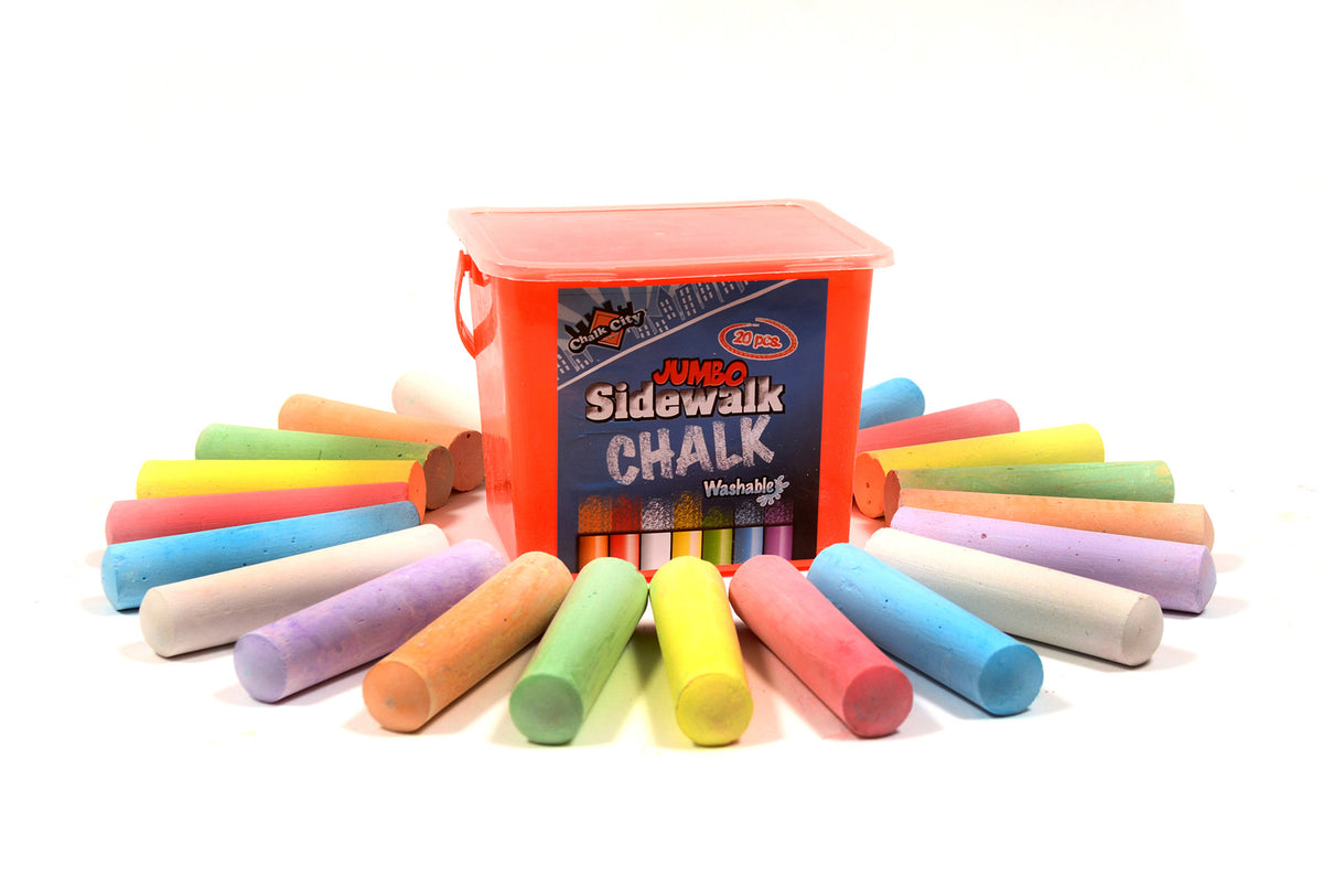 sidewalk chalk, kids chalk, colored chalk, arts and crafts chalk, arts and craft, jumbo kids chalk, large chalk sticks, colored chalk, chalk in bucket