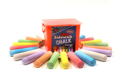 sidewalk chalk, kids chalk, colored chalk, arts and crafts chalk, arts and craft, jumbo kids chalk, large chalk sticks, colored chalk, chalk in bucket