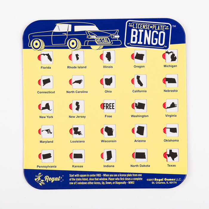 License Plate Travel Bingo 4 pack