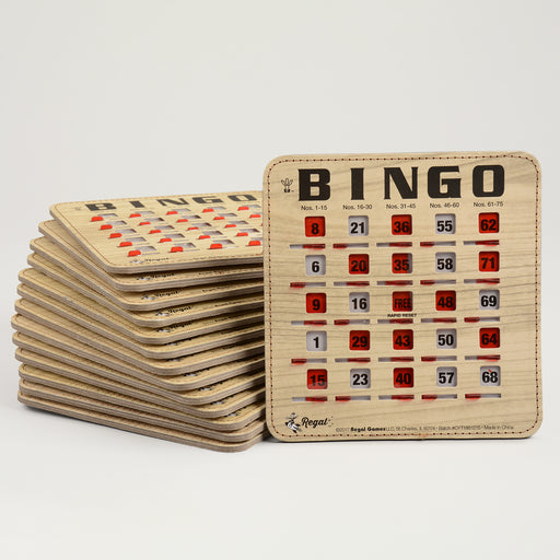 woodgrain rapid reset bingo cards, bingo card, regal games bingo cards, bingo accessory, bingo accessories, adult bingo, seniors bingo, childrens bingo, kid bingo, bingo sets