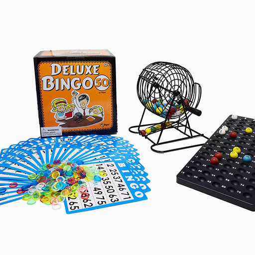 bingo deluxe set, family fun, bingo set, family games, complete bingo set, bingo sets, bingo accessories, bingo, regal games bingo, bingo cards, bingo calling balls, bingo balls