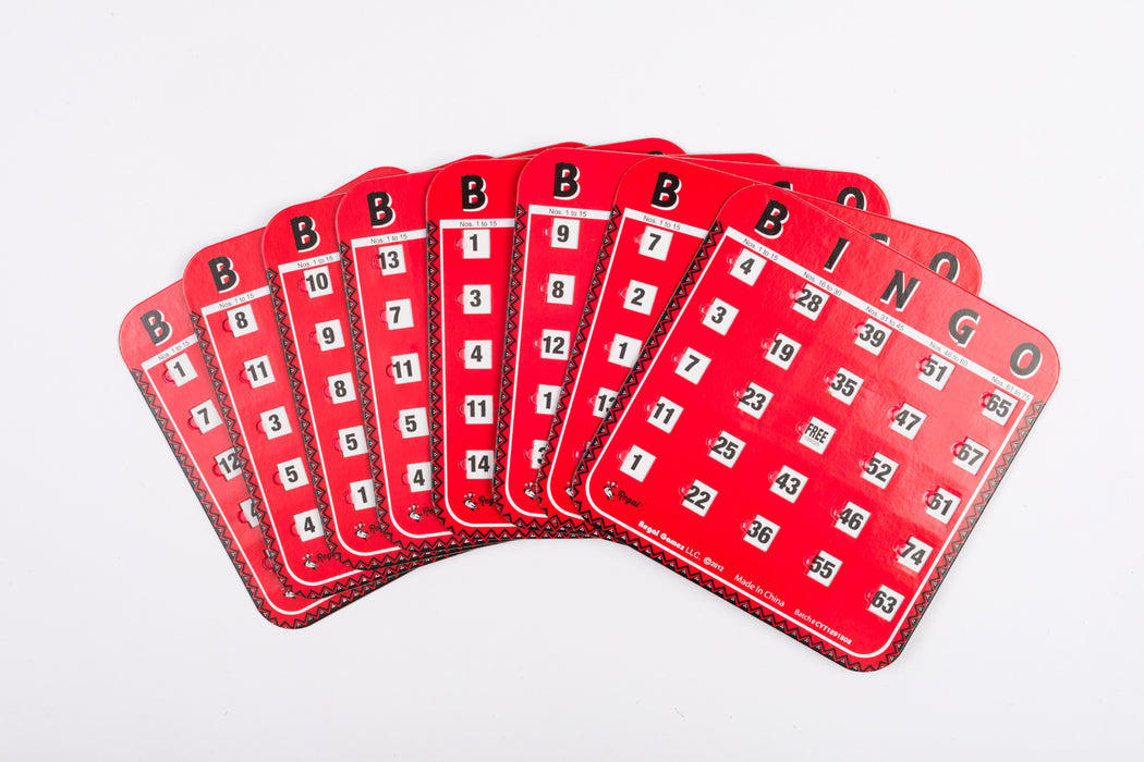 red bingo cards, replacement bingo cards, sliding window bingo cards finger sliding cards